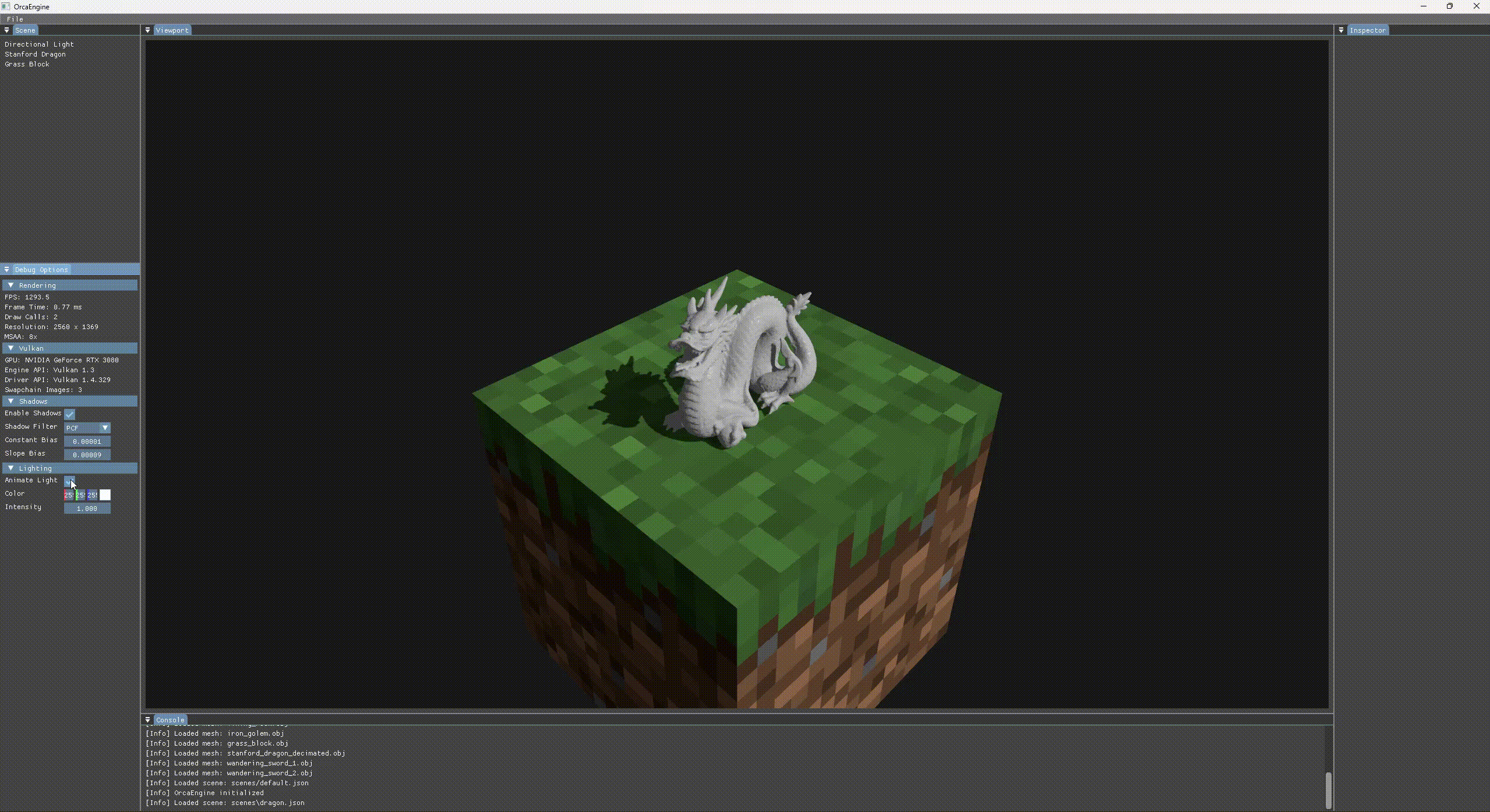 OrcaEngine editor and Vulkan renderer